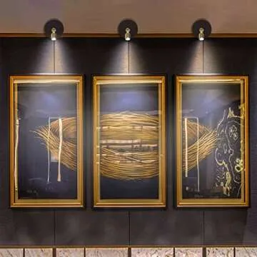 BERGUSTCH Battery Powered LED Spotlight, Picture Light, Indoor Uplighting, Puck Lights with Remote, Picture Frame Lights, Art Display Lights for Paintings Dartboard Portrait Artwork-Black