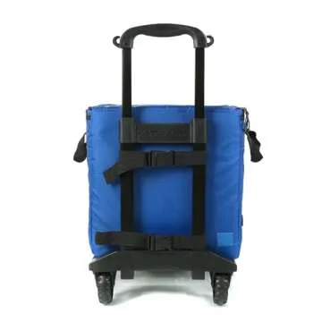 Columbia Crater Peak Wheeled Cooler - 50 Can Rolling Collapsible Cooler with Super Foam Insulation and Foldable All-Terrain Cart with Wheels - Blue