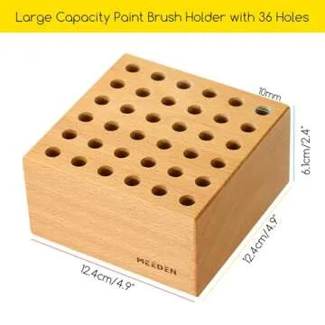 MEEDEN 2Pcs Beechwood Pencil and Brush Holders: 36 Holes Paint Brush Storage Organizer & Holder Rack...