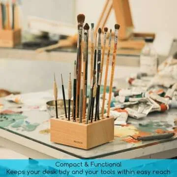 MEEDEN Beechwood Brush Holders for Artists and Students
