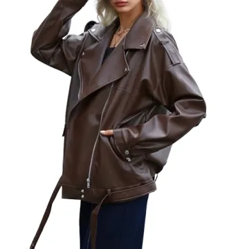 Stylish Zando Brown Cropped Leather Jacket for Women - Trendy Fall Essential