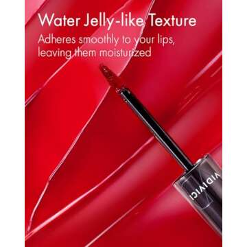 VIDIVICI Millennial Tint Glit - Transfer Proof Moisture Korean Lip Tint with Long-Lasting Color, Lightweight Water Jelly Texture, Hydrating & Smudge-Free Lip Stain, 0.13oz (04 FALLING BROWN)