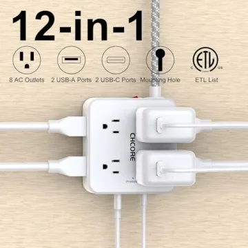Surge Protector Power Strip with 8 Outlets and USB