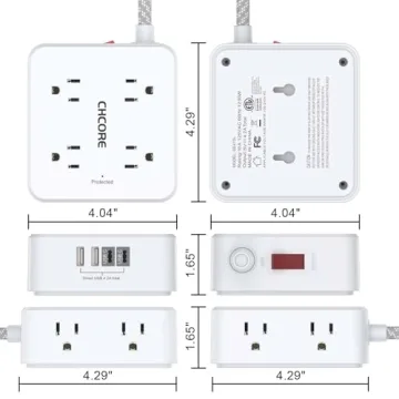 Surge Protector Power Strip with 8 Outlets and USB