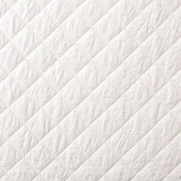 Lush Decor Ava Quilt Diamond Pattern Solid 3 Piece Oversized Bedding Blanket Bedspread Set - Full/Queen - White