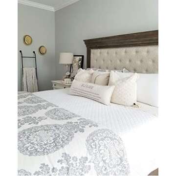 Lush Decor Ava Quilt Diamond Pattern Solid 3 Piece Oversized Bedding Blanket Bedspread Set - Full/Queen - White