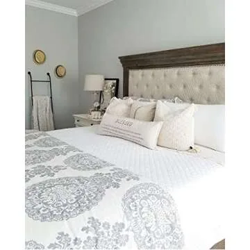 Lush Decor Ava Quilt Diamond Pattern Solid 3 Piece Oversized Bedding Blanket Bedspread Set - Full/Queen - White