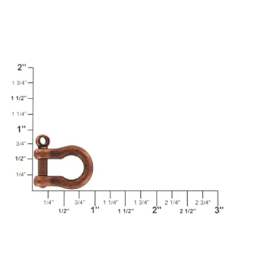 B7485 Antique Copper Shackle with Screw Pin - Solid Brass