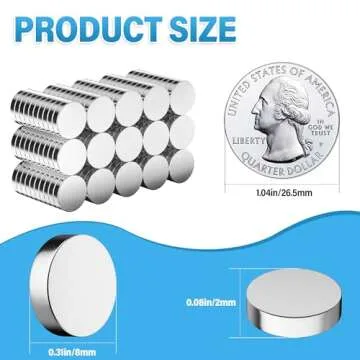 GBYMIUY Round Refrigerator Magnets - 150PCS Durable Neodymium Magnets for Fridge & Office