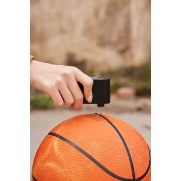 FitStill Tiny Pump Bike Pump Portable Ultra-Mini 100PSI Electric Bicycle Pump with Type-C Rechargeable Battery Tires Inflatable for Bicycle,E-Bike,Motorbike,Football,Basketball