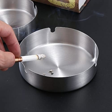 Stainless Steel Ash Tray for Cigarettes - 2 Pack