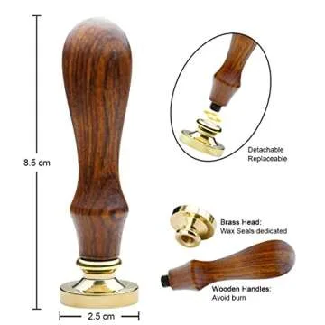 Medieval Traditional Initial Alphabet Wax Seal Stamp, Brass Head Wooden Handle, for Thanksgiving Card/Envelope/Gift Wrap/Wedding Engagement Party Invitation - Letter A