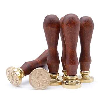 Medieval Traditional Initial Alphabet Wax Seal Stamp, Brass Head Wooden Handle, for Thanksgiving Card/Envelope/Gift Wrap/Wedding Engagement Party Invitation - Letter A