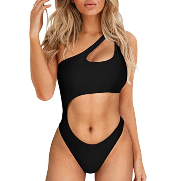 BEAGIMEG One Shoulder Monokini Swimsuit for Women