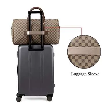 Travel Duffel Bag for Men Large Overnight Weekender Bag Leather Carry On Traveling Tote Bag Gym Sport Duffle Bags for Airplane Holiday Trip (Large, Flower)