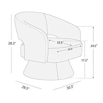 CHITA Swivel Accent Chair Armchair, FSC Certified Velvet Barrel Chair for Living Room Bedroom, Dark Grey