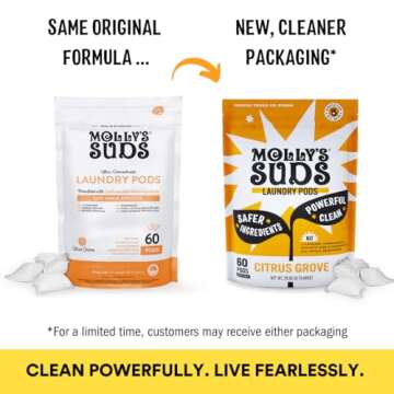 Molly's Suds Laundry Detergent Pods | Clean Detergent for Sensitive Skin | Ultra Concentrated and St...