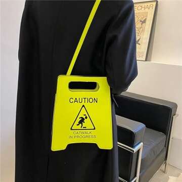 Novelty Shoulder Bag,Fashion Caution Tote Handbags Novelty Stop Sign Purse,Caution Shoulder Bag for ...