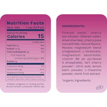 Recess Mood Magnesium & Adaptogen Drink - Relaxation Beverage 12 Pack