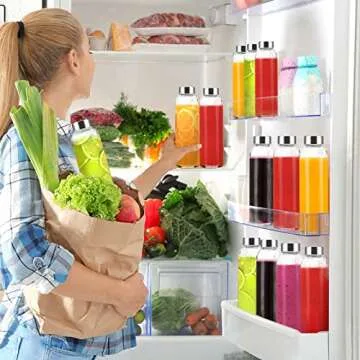 Luxfuel 18 oz Glass Water Bottles Set of 6 for Juicing