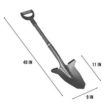 Spear Head Gardening Shovel with Steel Handle and D-Grip