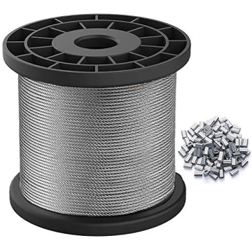 Durable 1/16 Stainless Steel Wire Rope with 100 Sleeves