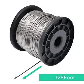 Stainless Steel 1/16 Wire Rope with 100 Sleeves - 328FT