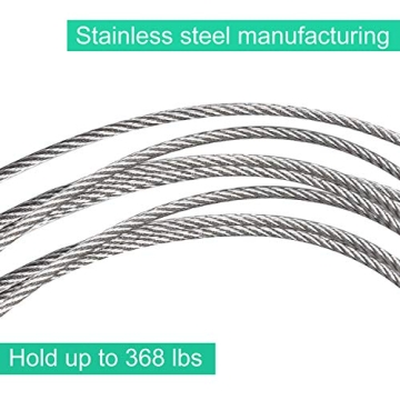 Stainless Steel 1/16 Wire Rope with 100 Sleeves - 328FT