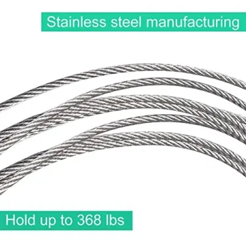 Stainless Steel 1/16 Wire Rope with 100 Sleeves - 328FT