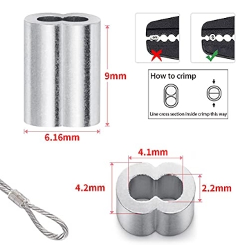 Stainless Steel 1/16 Wire Rope with 100 Sleeves - 328FT