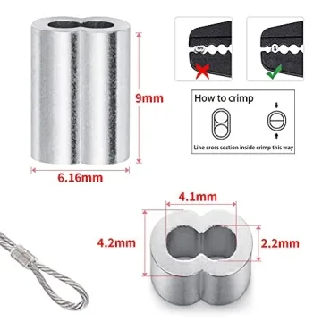 Stainless Steel 1/16 Wire Rope with 100 Sleeves - 328FT