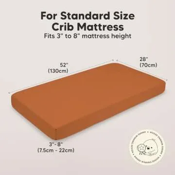 KeaBabies 2-Pack Organic Crib Sheets for Boys, Girls, Jersey Fitted Baby Crib Sheets Neutral, Cotton Breathable Crib Sheet, Cute Printed Crib Mattress Sheet, Baby Mattress Sheets (Rust)