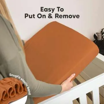 KeaBabies 2-Pack Organic Crib Sheets for Boys, Girls, Jersey Fitted Baby Crib Sheets Neutral, Cotton Breathable Crib Sheet, Cute Printed Crib Mattress Sheet, Baby Mattress Sheets (Rust)