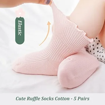 WATOCHE Cute Ruffled Socks for Baby Girls 0-5 Years