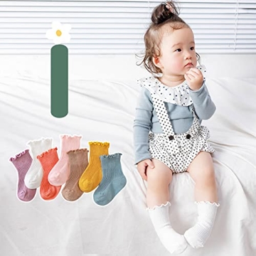 WATOCHE Cute Ruffled Socks for Baby Girls 0-5 Years