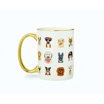 RIFLE PAPER CO. Dog Days Mug, for Everyday Use and Gatherings with Unique Designs, for Friends and F...