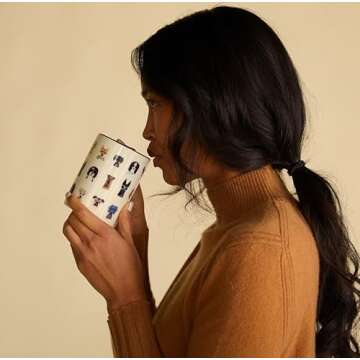 RIFLE PAPER CO. Dog Days Mug, for Everyday Use and Gatherings with Unique Designs, for Friends and Family Anytime of the Year, Coffee Tea Enthusiasts and more
