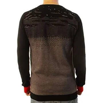 Ugly Christmas Party Sweater Unisex Rebel Without a Claus Santa on Motorcycle-XL Rebel Black