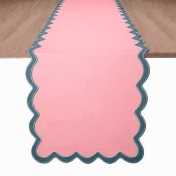 Folkulture Valentine Table Runner 90 Inches Long for Home Decor, 100% Cotton Quilted Table Runner Ou...