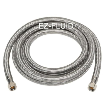 EZ-FLUID 1/4" Stainless Steel Braided Water Line Kit