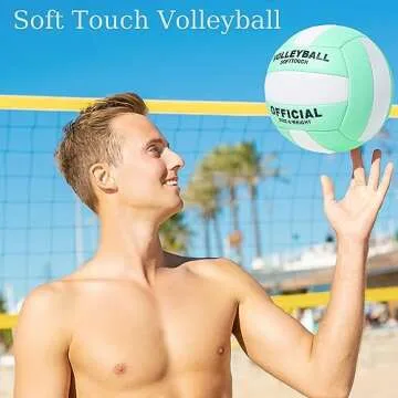 PETIT MANON Volleyball Official Size 5, Volleyball Kit for Indoor Outdoor Play,Soft Volleyball Beach Volleyball for Youth Teens Adult,Colorful Volleyball for Training, Competition, Gym