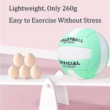 PETIT MANON Volleyball Official Size 5, Volleyball Kit for Indoor Outdoor Play,Soft Volleyball Beach Volleyball for Youth Teens Adult,Colorful Volleyball for Training, Competition, Gym