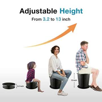 TRIPTIPS Upgrade Retractable Portable Toilet Travel Toilet Adjustable Height Camping Toilet Portable...
