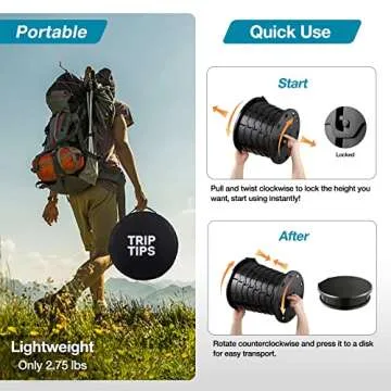 TRIPTIPS Portable Toilet - Adjustable, Lightweight & Versatile