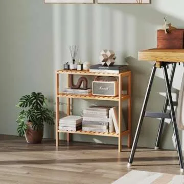 Elepude Bamboo 3-Tier Bathroom Shelf - Eco-Friendly Storage