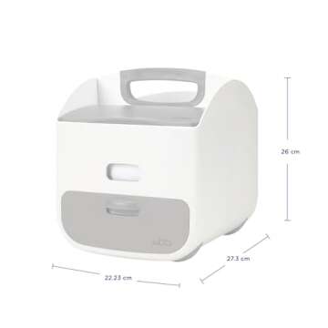 Ubbi Portable Diaper Changing Station Diaper Storage Caddy Organizer with Folding Changing Mat, Stores Baby Diapers, Wipes and Baby Accessories, Gray