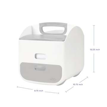 Ubbi Portable Diaper Changing Station Diaper Storage Caddy Organizer with Folding Changing Mat, Stores Baby Diapers, Wipes and Baby Accessories, Gray