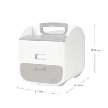 Ubbi Portable Diaper Changing Station Diaper Storage Caddy Organizer with Folding Changing Mat, Stores Baby Diapers, Wipes and Baby Accessories, Gray
