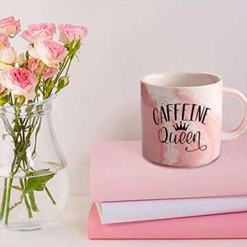 Caffeine Queen Marble Mug for Coffee Lovers - Unique Gift