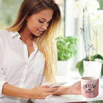 Caffeine Queen Marble Mug for Coffee Lovers - Unique Gift